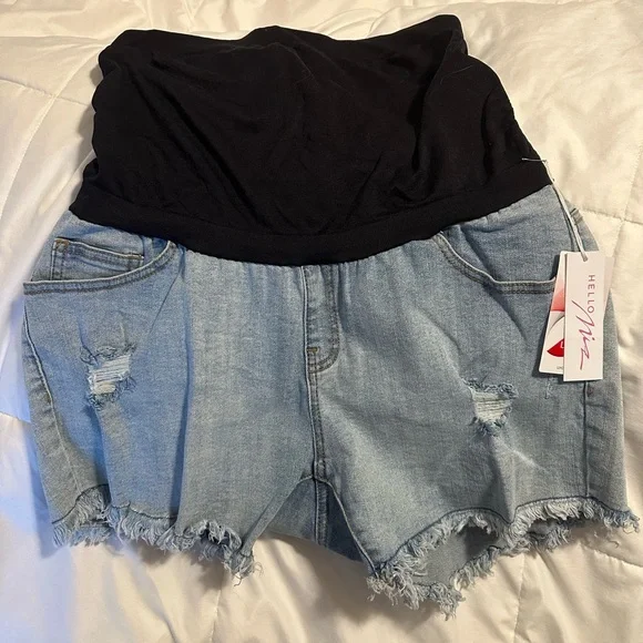 Maternity NWOT Denim Shorts by Hello Miz Size XL - Picture 3 of 4